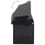 vidaXL Tuinbed met luifel 205x62 cm poly rattan grijs