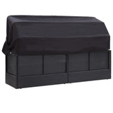 vidaXL Tuinbed met luifel 205x62 cm poly rattan grijs