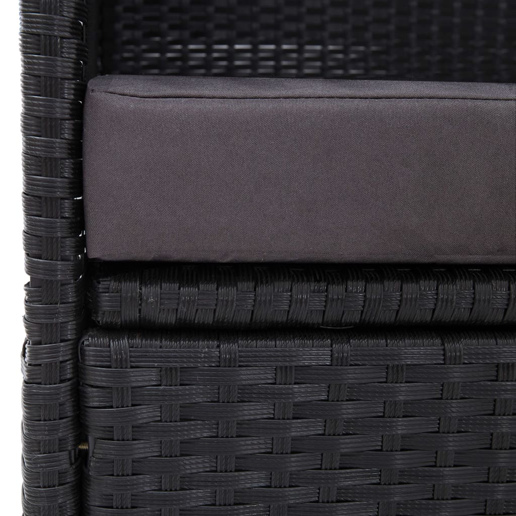 vidaXL Tuinbed met luifel 205x62 cm poly rattan grijs
