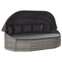 vidaXL Day Bed with Canopy Poly Rattan Brown