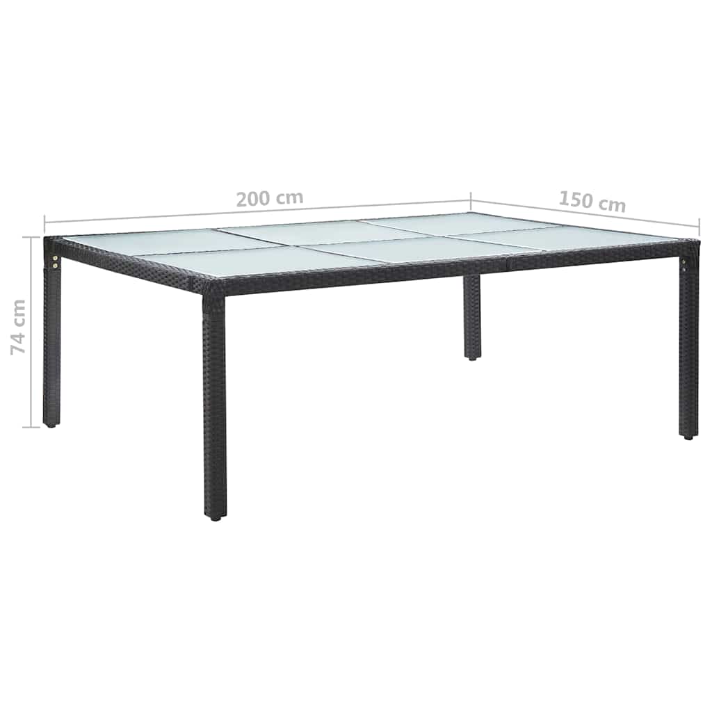 vidaXL Garden Table 200x150x74 cm Poly Rattan Brown