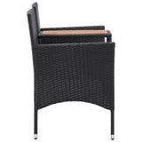vidaXL 2-Seater Garden Bench with Table 143 cm Poly Rattan Black