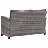 vidaXL 6-delige Loungeset met kussens poly rattan donkergrijs
