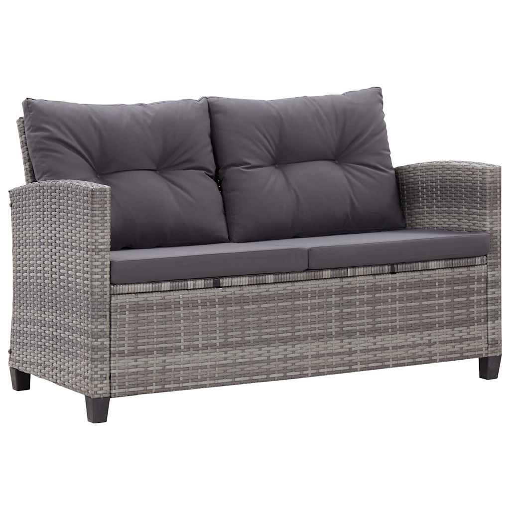 vidaXL 6-delige Loungeset met kussens poly rattan donkergrijs