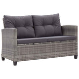 vidaXL 6-delige Loungeset met kussens poly rattan donkergrijs