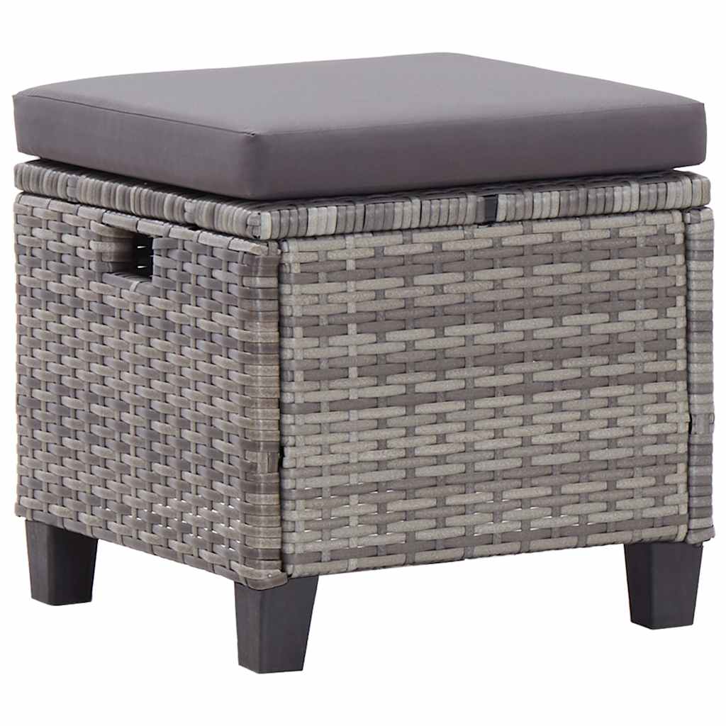 vidaXL 6-delige Loungeset met kussens poly rattan donkergrijs
