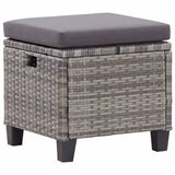 vidaXL 6-delige Loungeset met kussens poly rattan donkergrijs