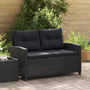 vidaXL Tuinbank 2-zits met kussens 124 cm poly rattan grijs