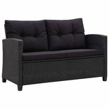 vidaXL Tuinbank 2-zits met kussens 124 cm poly rattan grijs
