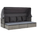 vidaXL Tuinbed met luifel poly rattan zwart