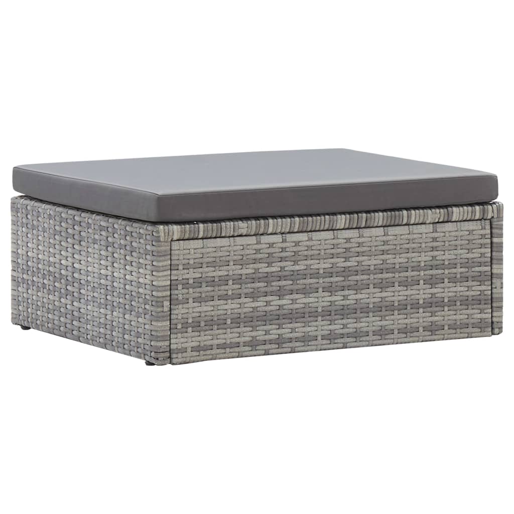 vidaXL Tuinbed met luifel poly rattan zwart