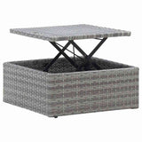 vidaXL Tuinbed met luifel poly rattan zwart