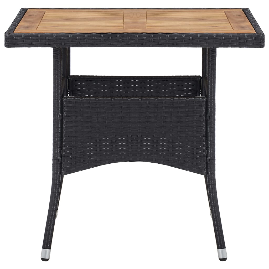 vidaXL 5-delige Tuinset poly rattan en acaciahout zwart