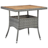 vidaXL Garden Table poly rattan and solid acacia wood black