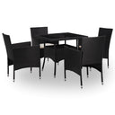 vidaXL Meubelset 5 pcs Zwart