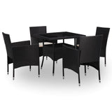 vidaXL Meubelset 5 pcs Zwart