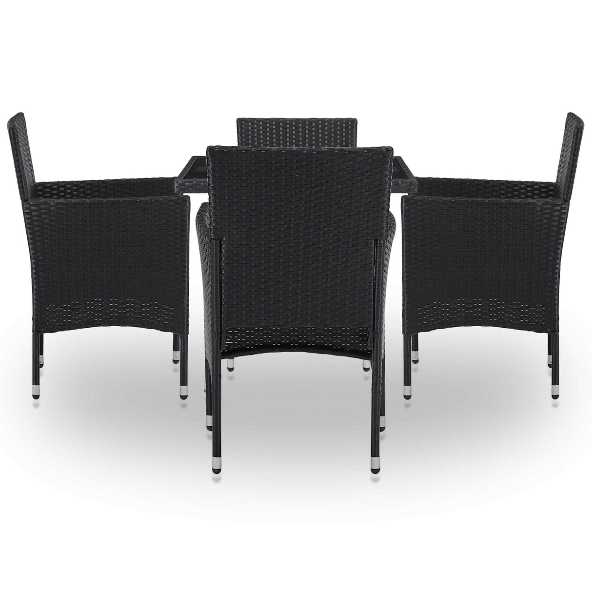 vidaXL Meubelset 5 pcs Zwart