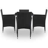 vidaXL Meubelset 5 pcs Zwart