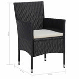 vidaXL Meubelset 5 pcs Zwart