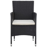 vidaXL 5-piece Garden Dining Set Poly Rattan and Glass Black