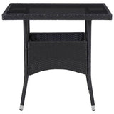 vidaXL 5-piece Garden Dining Set Poly Rattan and Glass Black