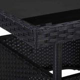 vidaXL 5-piece Garden Dining Set Poly Rattan and Glass Black