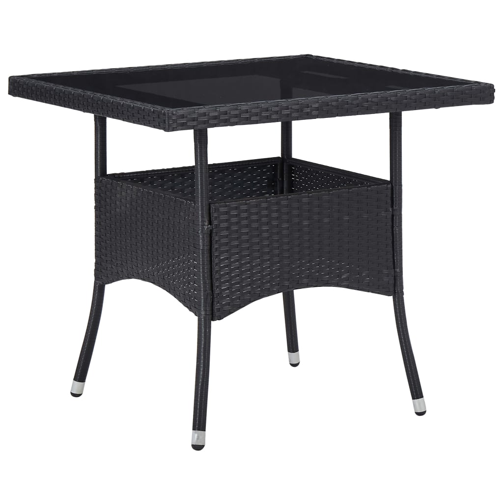 vidaXL Tuintafel poly rattan en glas beige