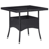 vidaXL Tuintafel poly rattan en glas beige
