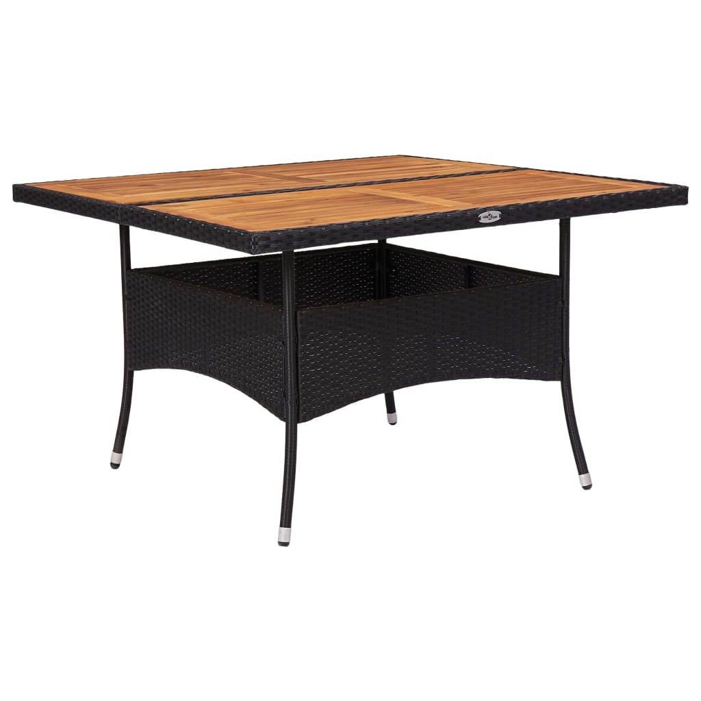 vidaXL Tuintafel poly rattan en glas bruin