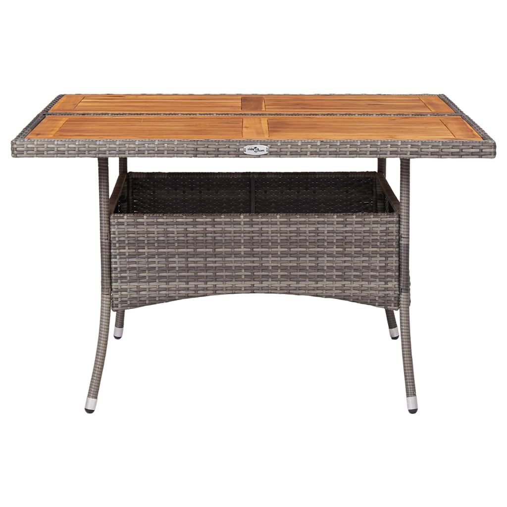 vidaXL Tuintafel poly rattan en glas bruin