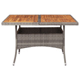 vidaXL Tuintafel poly rattan en glas bruin