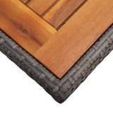 vidaXL Tuintafel poly rattan en glas bruin