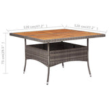 vidaXL Tuintafel poly rattan en glas bruin