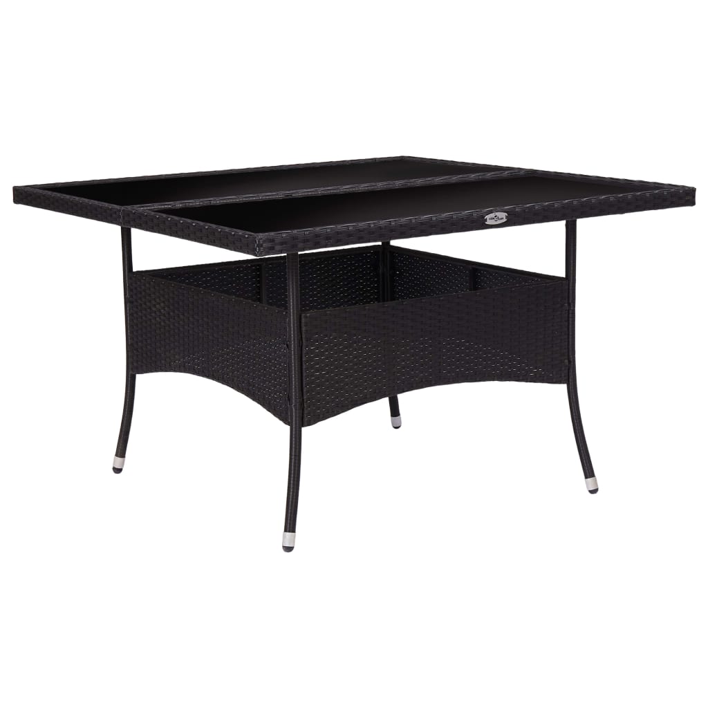 vidaXL Tuintafel poly rattan en glas bruin