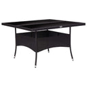 vidaXL Tuintafel poly rattan en glas bruin