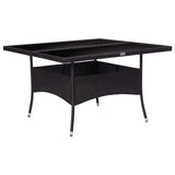 vidaXL Tuintafel poly rattan en glas bruin