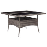 vidaXL Tuintafel poly rattan en glas bruin