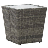 vidaXL Coffee Table 41.5x41.5x44 cm Poly Rattan and Tempered Glass Beige