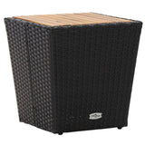 vidaXL Coffee Table 41.5x41.5x44 cm Poly Rattan and Tempered Glass Beige