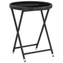vidaXL Coffee table 60 cm poly rattan and tempered glass beige