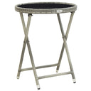 vidaXL Coffee table 60 cm poly rattan and tempered glass beige
