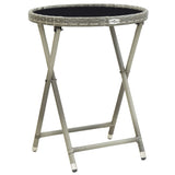 vidaXL Coffee table 60 cm poly rattan and tempered glass beige