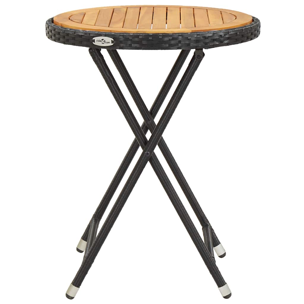 vidaXL Coffee table 60 cm poly rattan and tempered glass beige