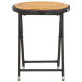 vidaXL Coffee table 60 cm poly rattan and tempered glass beige