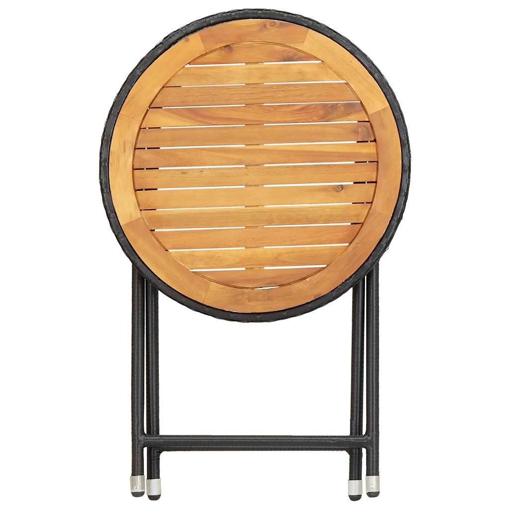 vidaXL Coffee table 60 cm poly rattan and tempered glass beige
