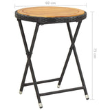 vidaXL Coffee table 60 cm poly rattan and tempered glass beige