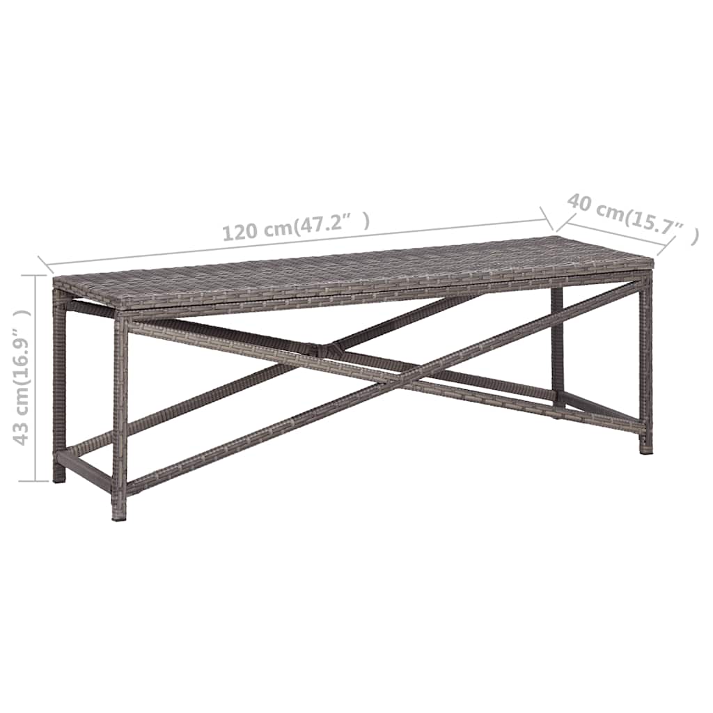 vidaXL Tuinbank 80 cm poly rattan grijs