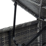 vidaXL Ligbed met kussen poly rattan grijs