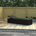 vidaXL Ligbed met kussen poly rattan grijs