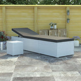 vidaXL Ligbed met kussen en theetafel poly rattan rood